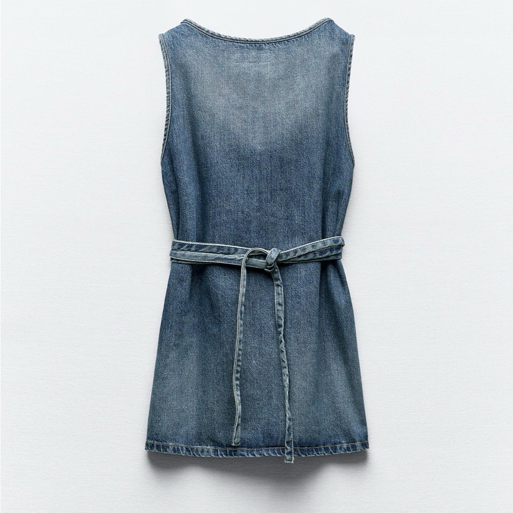 Zara - NWT Denim Shift Top/Tunic - Size S - Picture 6 of 12